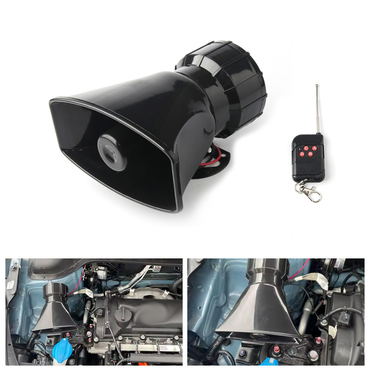 Emergency Whistle Loud - ลำโพง 12V 130dB ไซเรนอิเล็กทรอนิกส์ไร้สาย เสียงดัง ระบบเตือนภัยรถยนต์