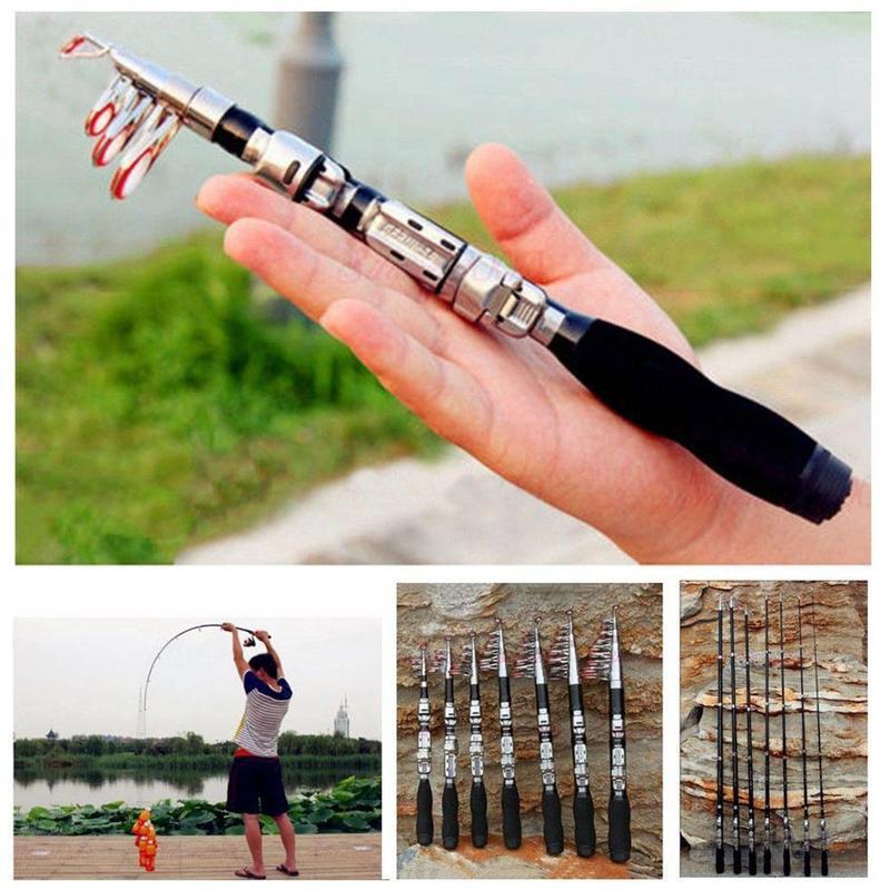 Fishing Kit Compact - คันเบ็ดตกปลาแบบยืดหดได้ขนาดเล็ก 1.0 เมตร แข็งพิเศษ ทำจากไฟเบอร์กลาส พกพาสะดวก