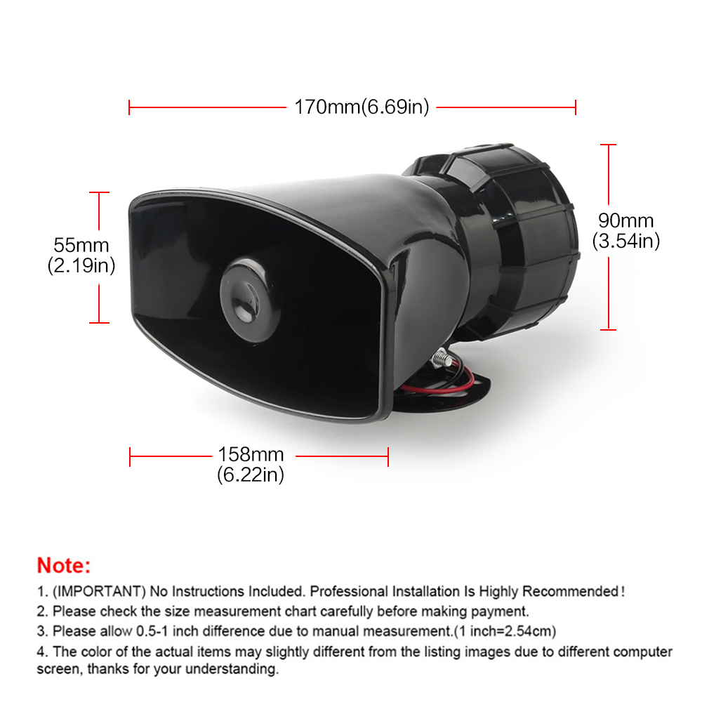 ลำโพง 12V 130dB ไซเรนอิเล็กทรอ - Emergency Whistle Loud บทวิจารณ์และราคา